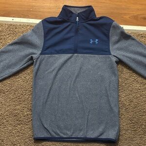 Under Armour Mens Sm Loose Fit Coldgear Blue 1/4 Zip Sweatshirt Like New